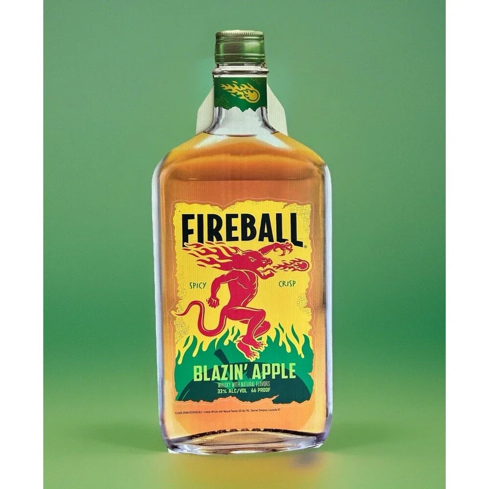 Fireball Blazin’ Apple Whisky Bar Man Cave Advertisement Cardboard Display  NEW